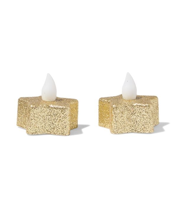 bougie chauffe-plat les ⌀3,8 x 2,5 cm pailletes &eacute;toile - 2 pi&egrave;ces - 25500179 - HEMA