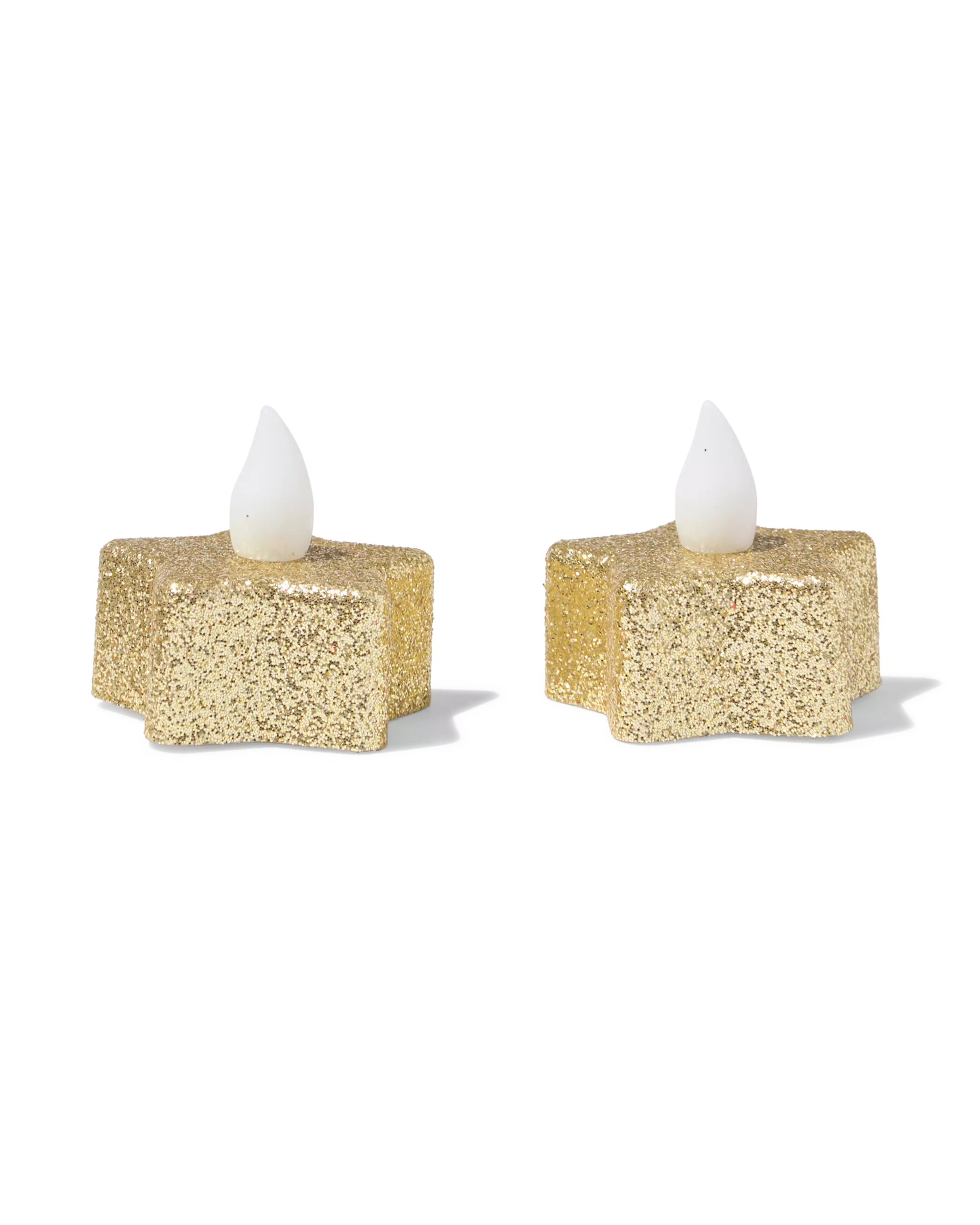 bougie chauffe-plat les ⌀3,8 x 2,5 cm pailletes étoile - 2 pièces