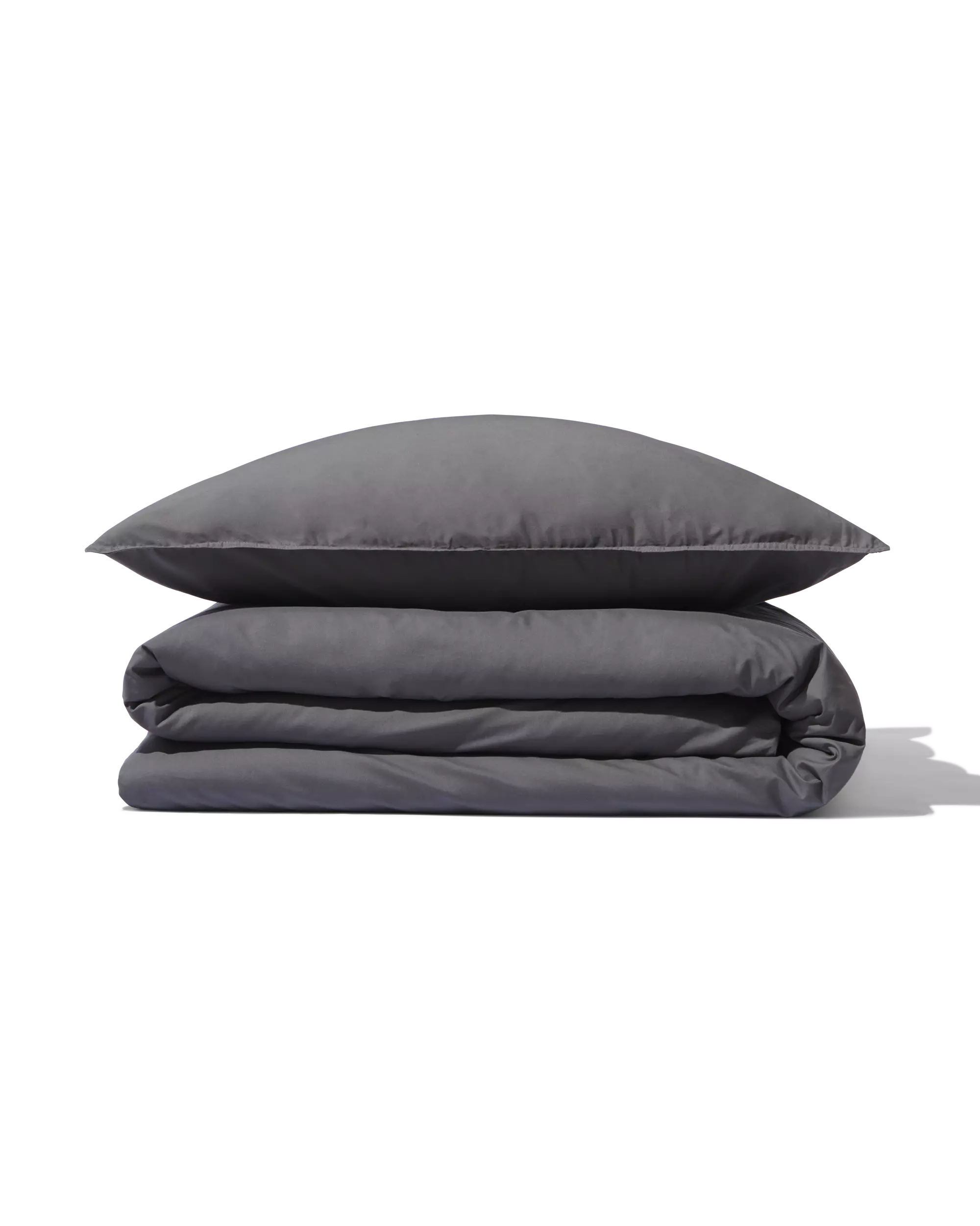 housse de couette 140x200/220cm coton hôtel percale gris foncé