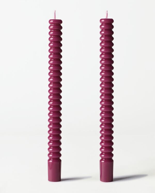 dinerkaars ⌀2.2x25cm ribbel aubergine - 2 stuks - 13506209 - HEMA