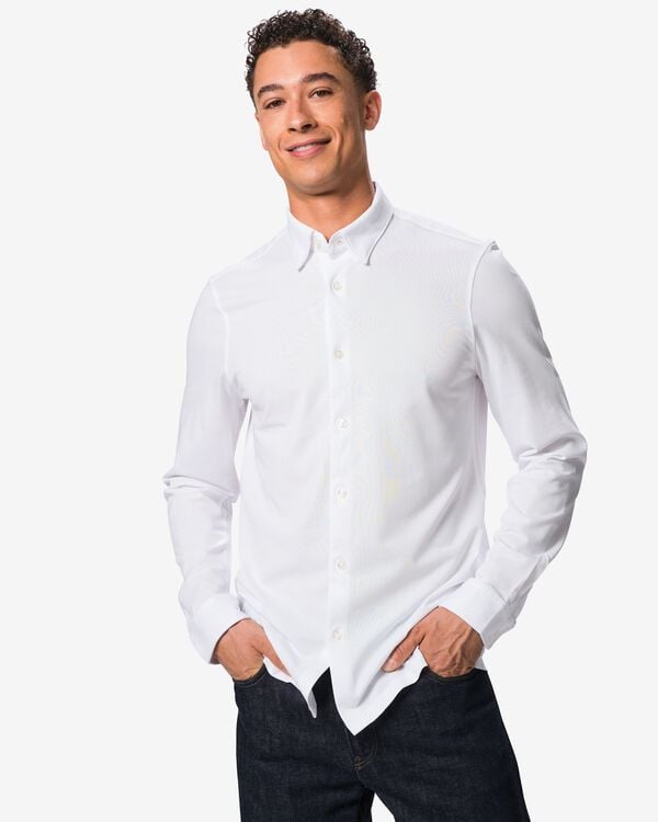 chemise homme Billy piqu&eacute;e blanc cass&eacute; blanc cass&eacute; - 2101870OFFWHITE - HEMA