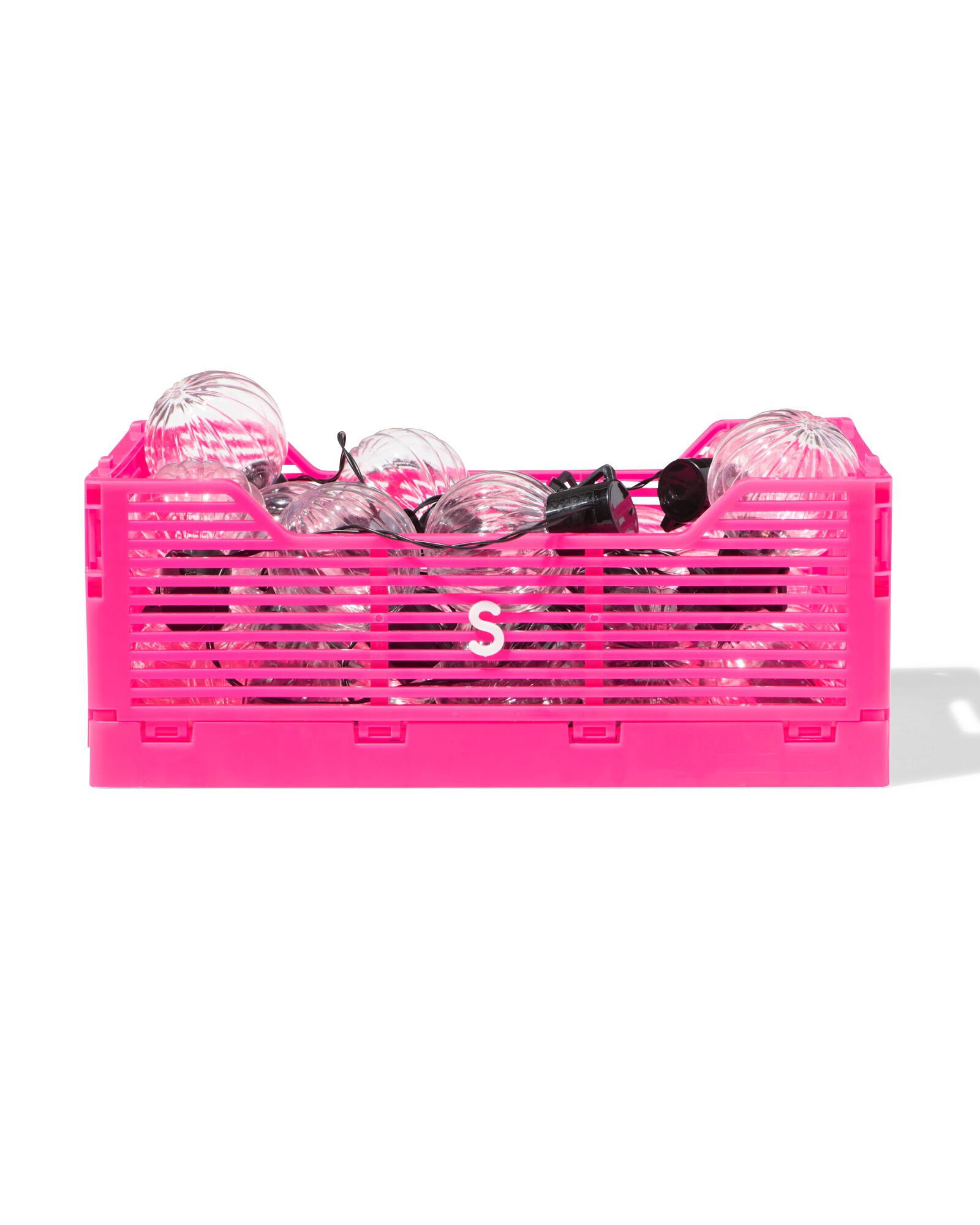 caisse pliable &agrave; lettres recycl&eacute;e S rose vif rose vif S  20 x 30 x 11,5 - 39800023 - HEMA