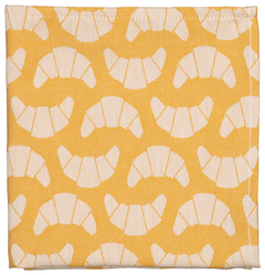 Geschirrtuch – 65 × 65 cm – Baumwolle – Ockergelb – Croissant