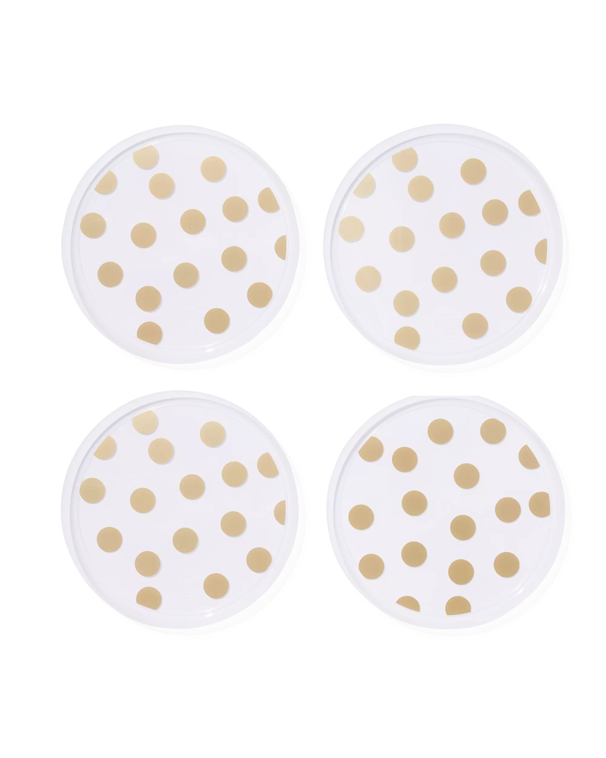 assiettes réutilisables à pois dorés lot de 4