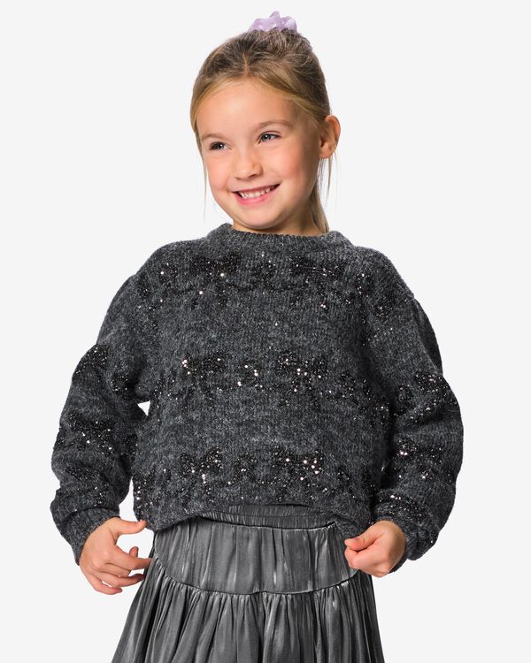 kindertrui grofgebreid strikken grijs grijs - 30893605GREY - HEMA
