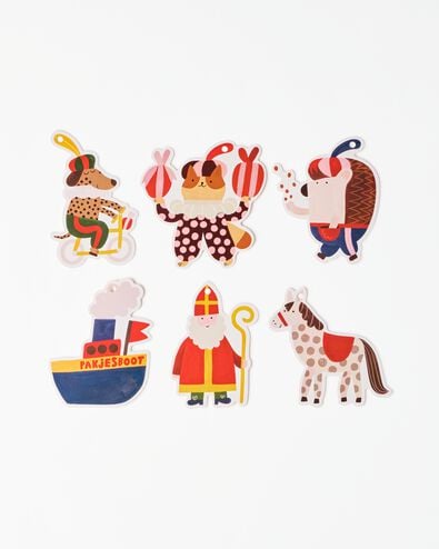 &eacute;tiquettes cadeaux 16,8x12,8cm Saint-Nicolas - 12 pi&egrave;ces - 25900093 - HEMA