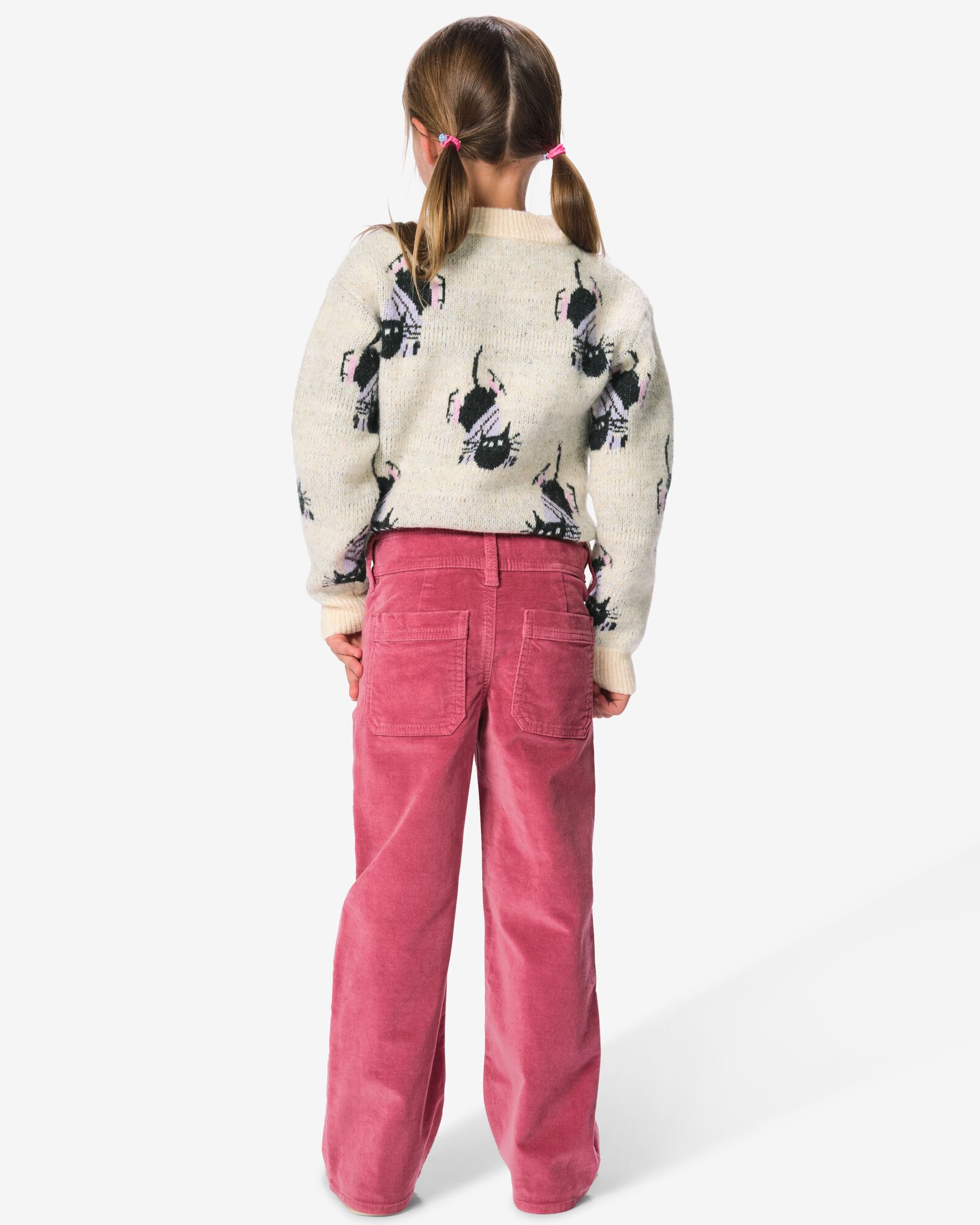 pantalon enfant coupe classique velours  vieux rose vieux rose - 30805528OLDPINK - HEMA