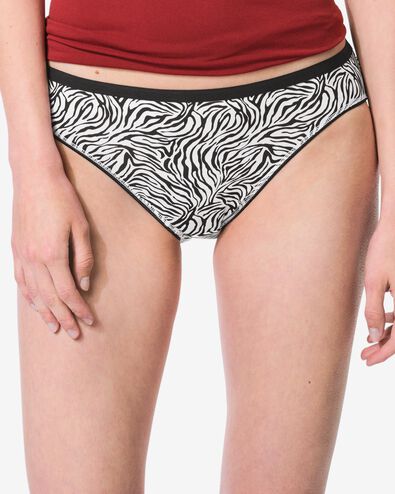 dameslips katoen dieren - 2 stuks zwart/wit zwart/wit - 19602435BLACKWHITE - HEMA