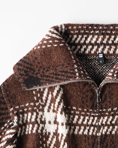 cardigan femme Hiva carreaux marron marron - 36215080BROWN - HEMA