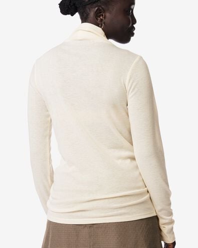 t-shirt femme Lora maille fine polyester recycl&eacute; blanc cass&eacute; blanc cass&eacute; - 36214330OFFWHITE - HEMA