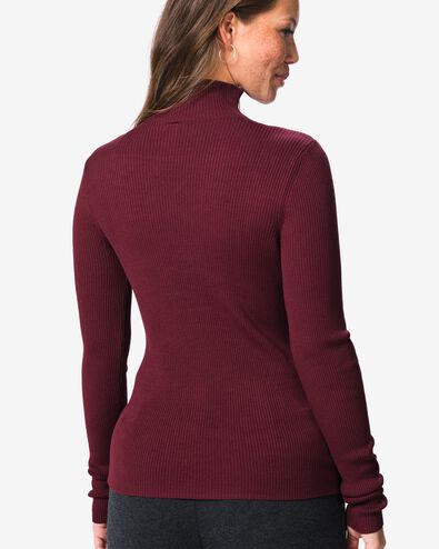 damestrui rib bordeauxrood bordeauxrood - 36214840BURGUNDYRED - HEMA