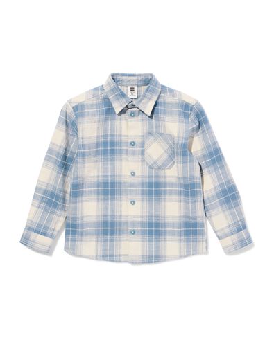 kinderoverhemd ruiten ecru ecru - 30729701ECRU - HEMA