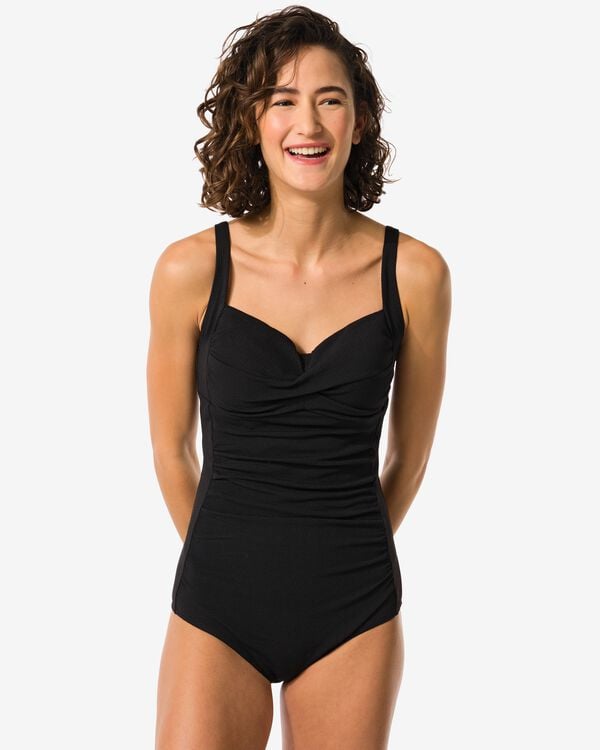dames badpak control zwart - 22311450BLACK - HEMA