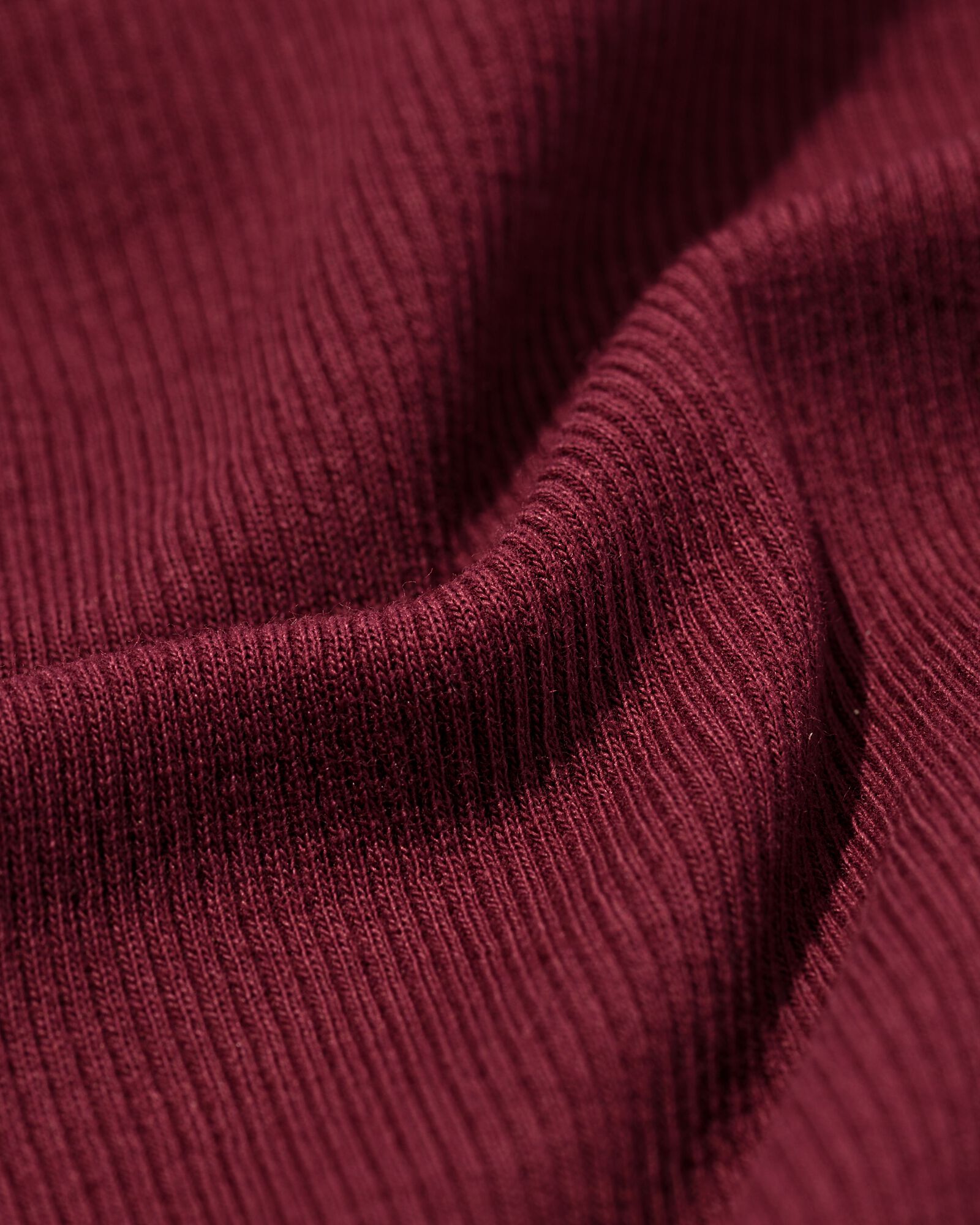 t-shirt femme c&ocirc;tel&eacute; coton bordeaux bordeaux - 36306190BURGUNDYRED - HEMA