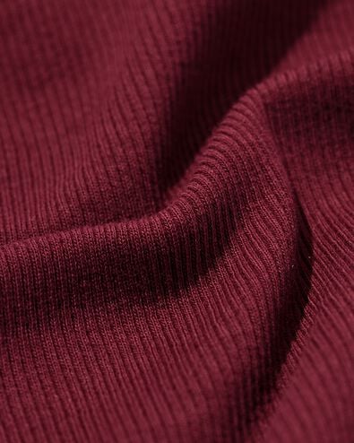 t-shirt femme c&ocirc;tel&eacute; coton bordeaux bordeaux - 36306190BURGUNDYRED - HEMA