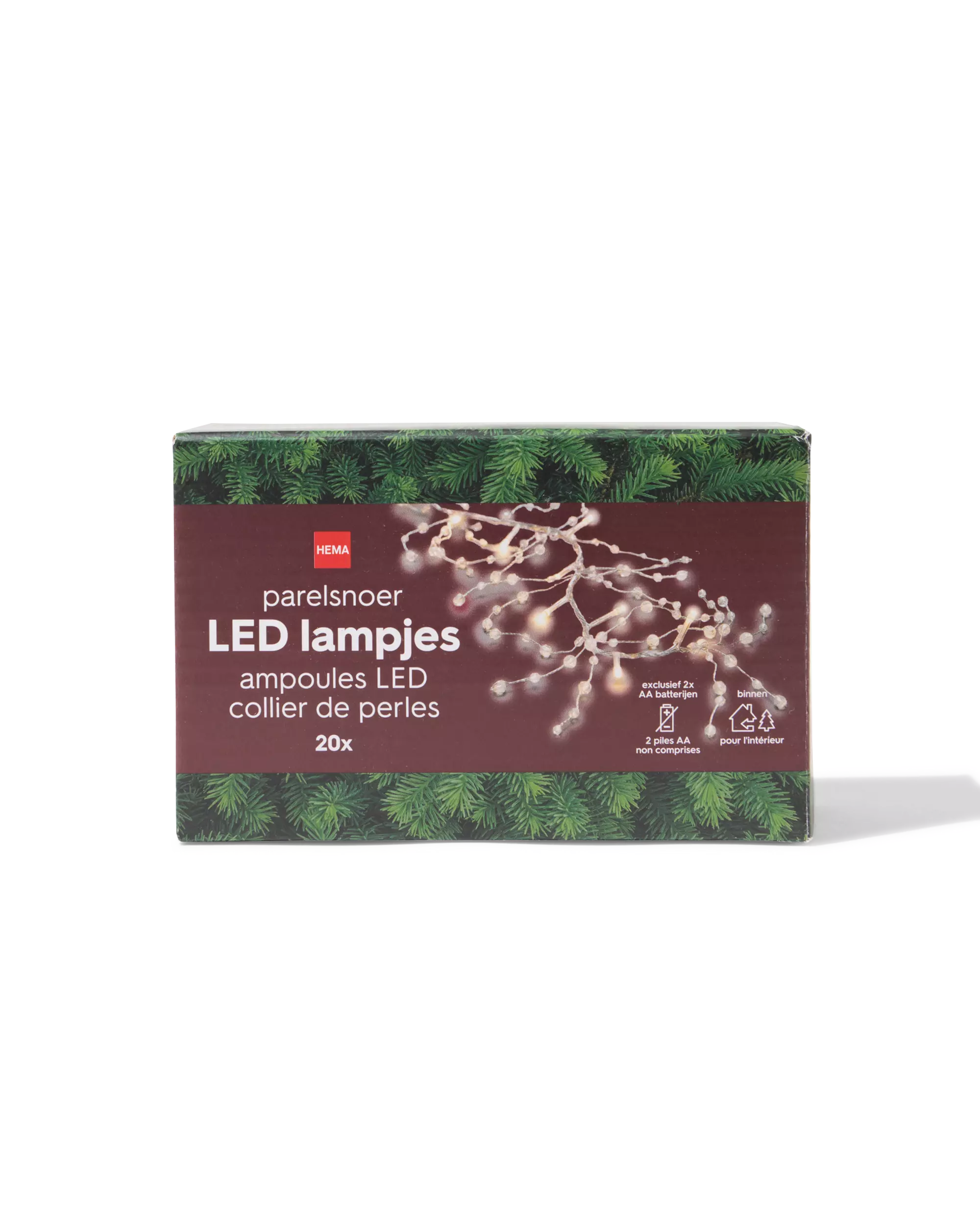 guirlande lumineuse 1,2 m avec 20 LED perle pour l'intérieur