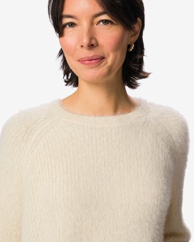 pull tricot femme  blanc cass&eacute; blanc cass&eacute; - 36214930OFFWHITE - HEMA
