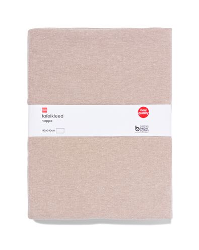 tafelkleed chambray katoen beige/goud 140x240 - 5300299 - HEMA