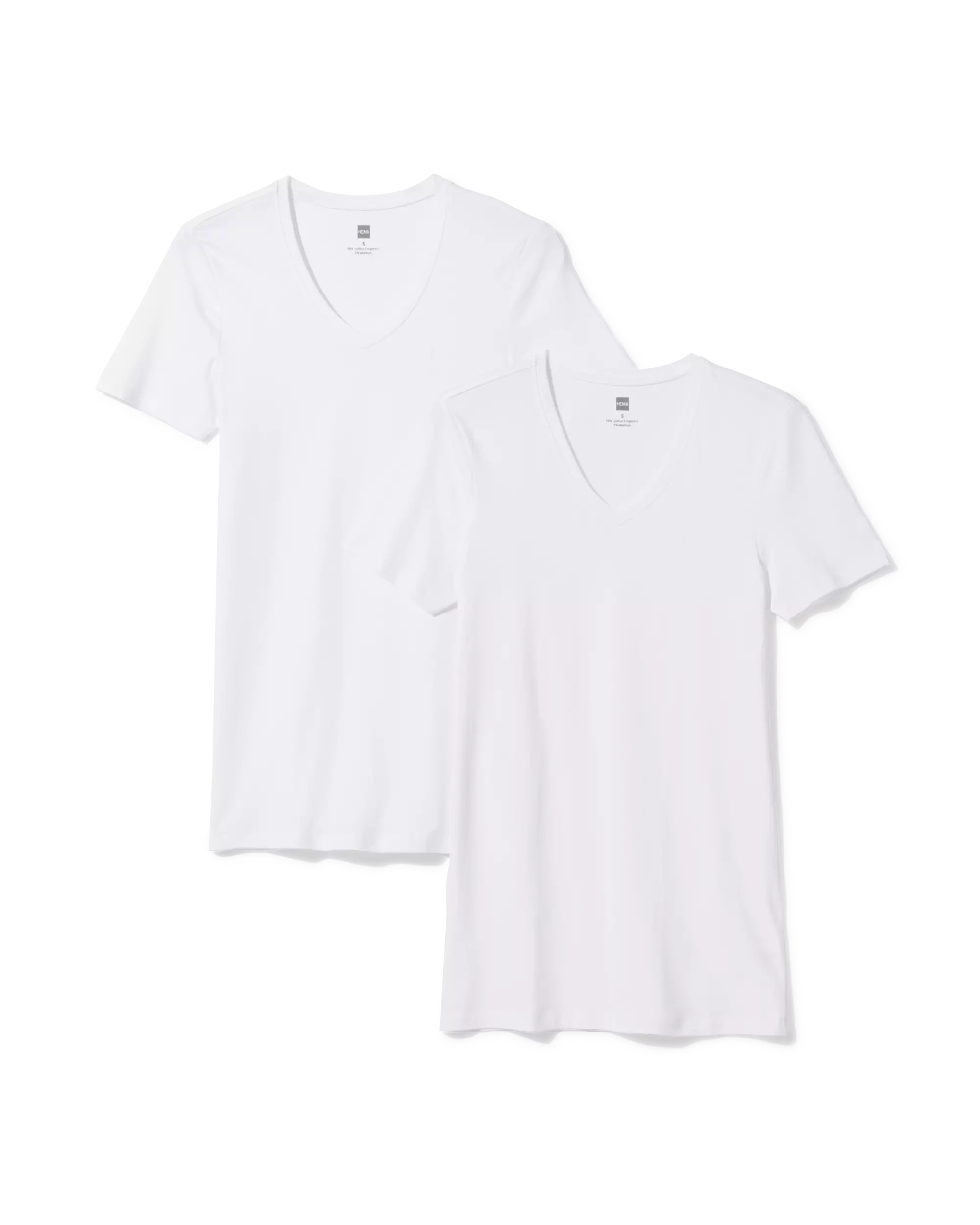Herren-T-Shirts, Slim Fit, tiefer V-Ausschnitt, extra lang – 2 Stück