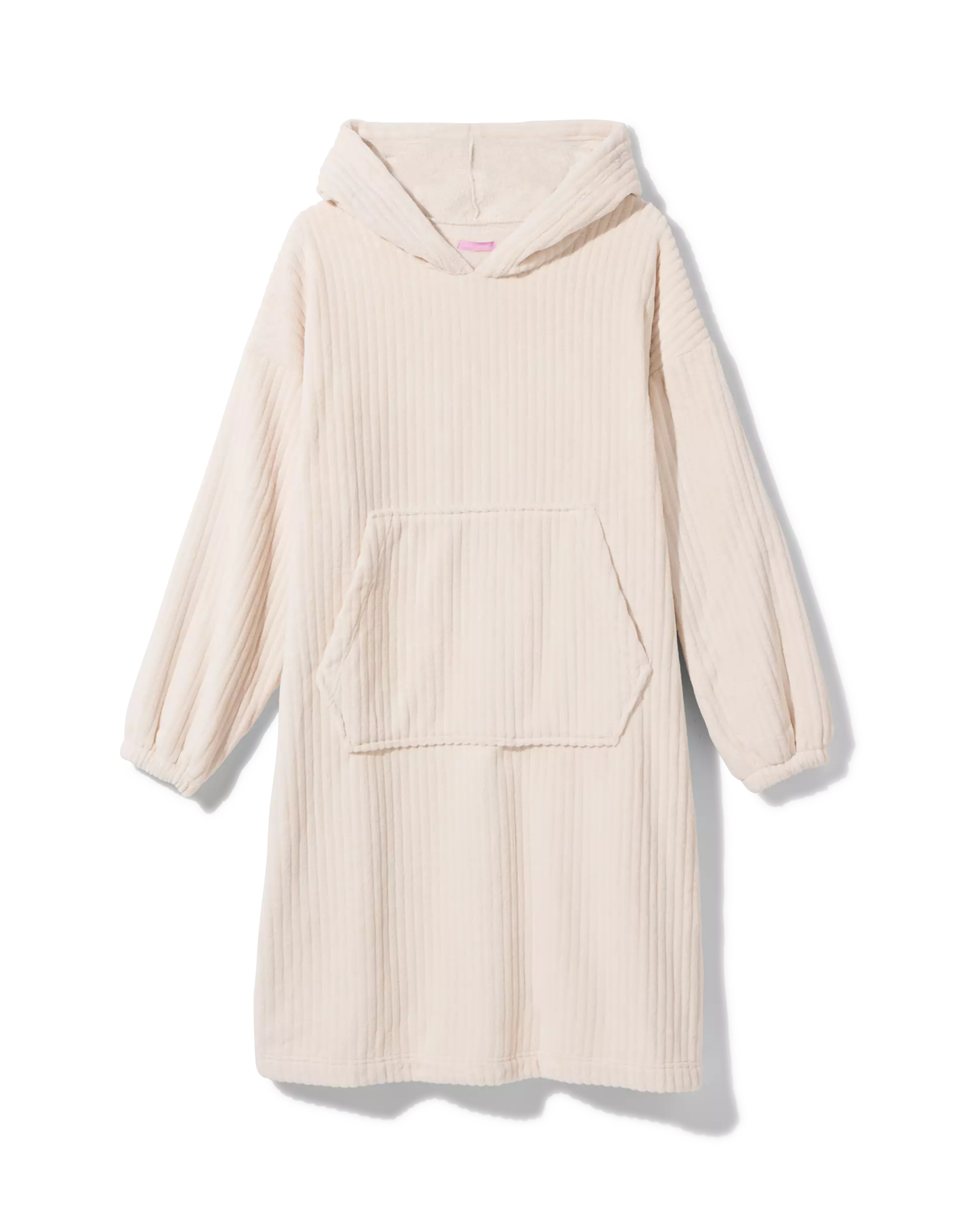 Damen-Kuschelhoodie aus Teddystoff, cremefarben