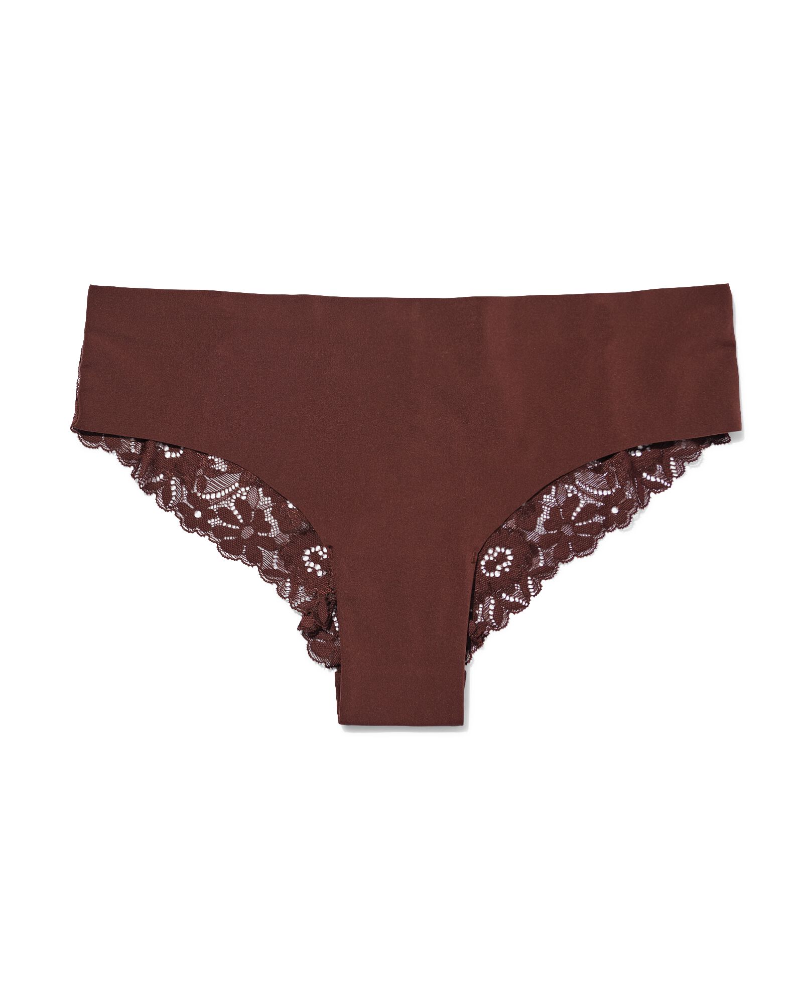 slip br&eacute;silien femme microfibre avec dentelle marron fonc&eacute; marron fonc&eacute; - 19608270DARKBROWN - HEMA