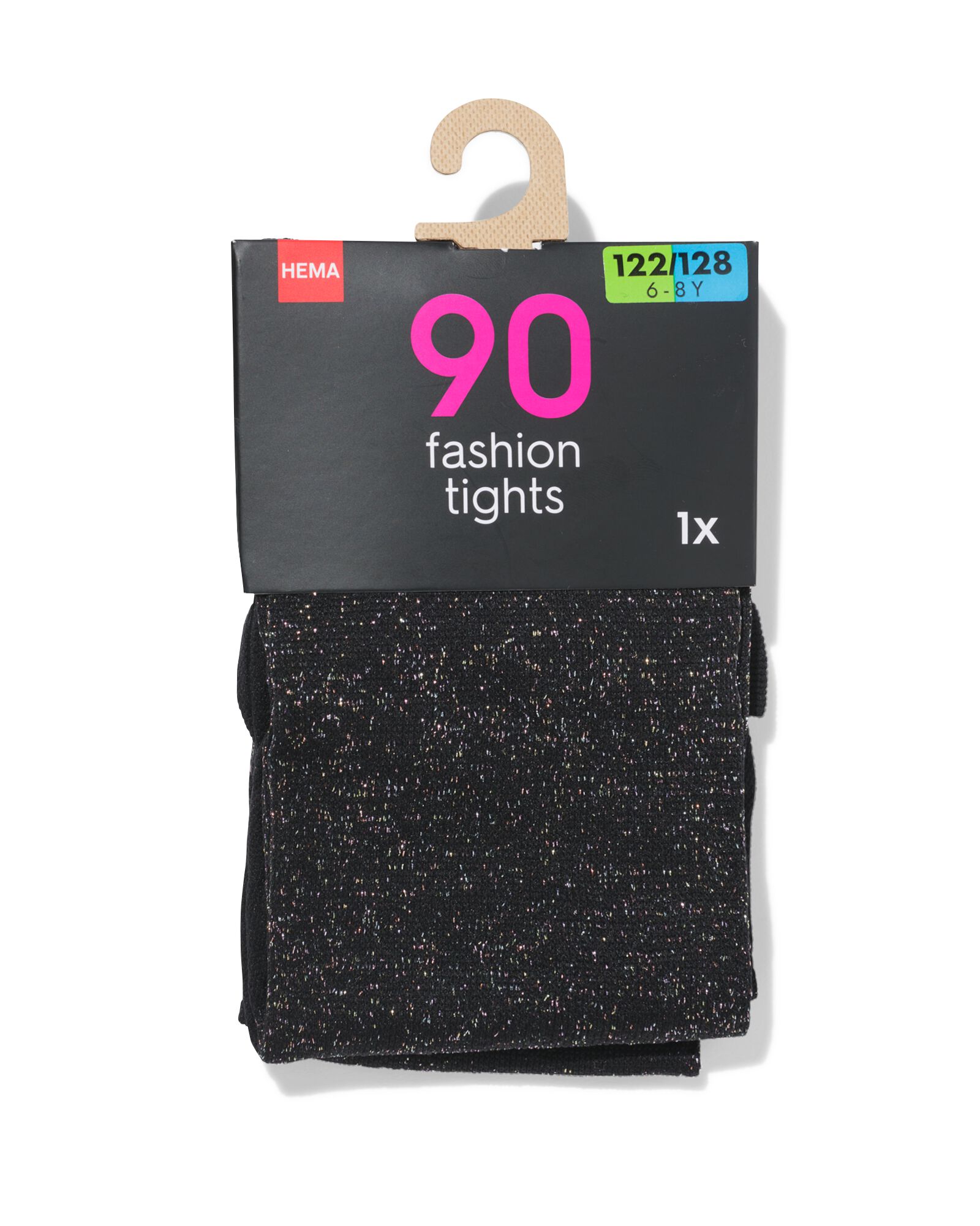 collants enfant 90 deniers paillet&eacute;s noir 110/116 - 4380171 - HEMA
