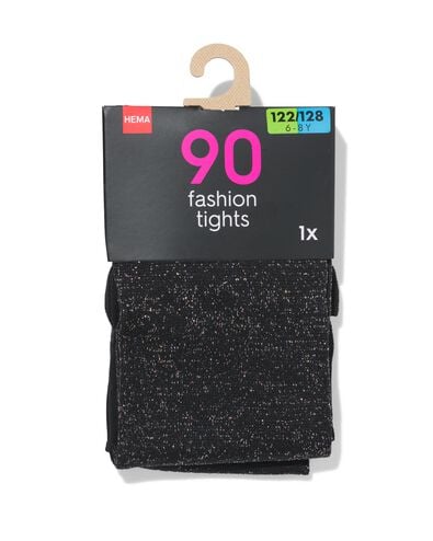 collants enfant 90 deniers paillet&eacute;s noir 110/116 - 4380171 - HEMA
