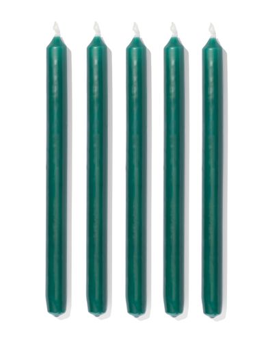 lange huishoudkaarsen &Oslash;2.2x29 donkergroen - 12 stuks donkergroen 2,2 x 29 - 13501852 - HEMA