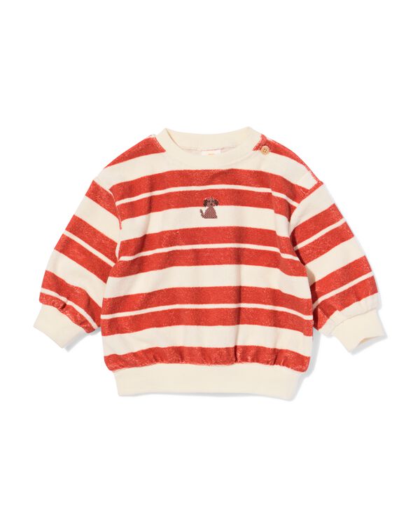 pull b&eacute;b&eacute; tissu &eacute;ponge rayures rouge rouge - 33105580RED - HEMA