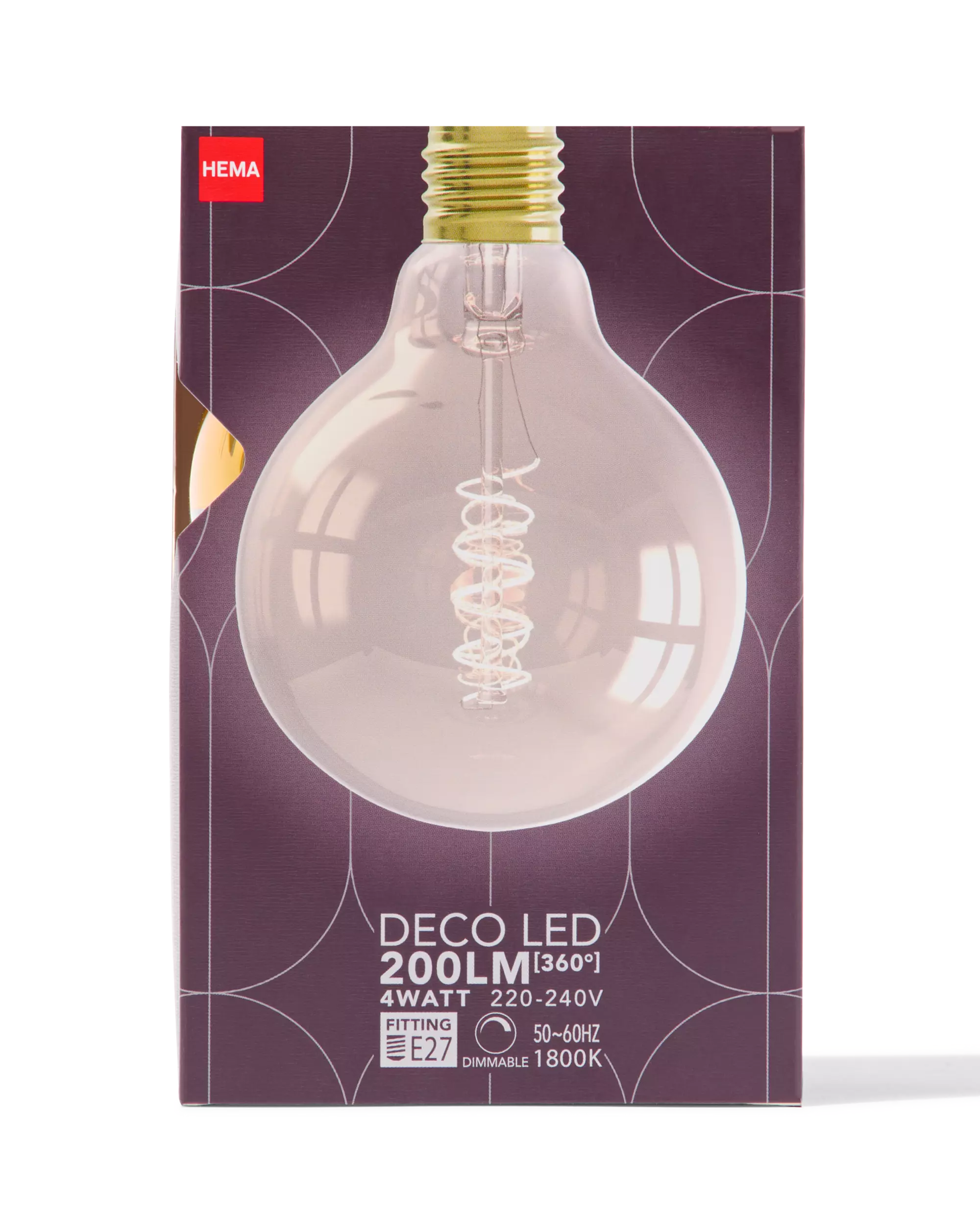 ampoule globe led dorée E27 4W 200lm g95