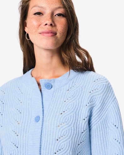 cardigan femme torsad&eacute;  bleu clair bleu clair - 36214890LIGHTBLUE - HEMA