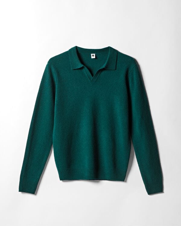 herentrui Ronin gebreid donkergroen donkergroen - 2170030DARKGREEN - HEMA