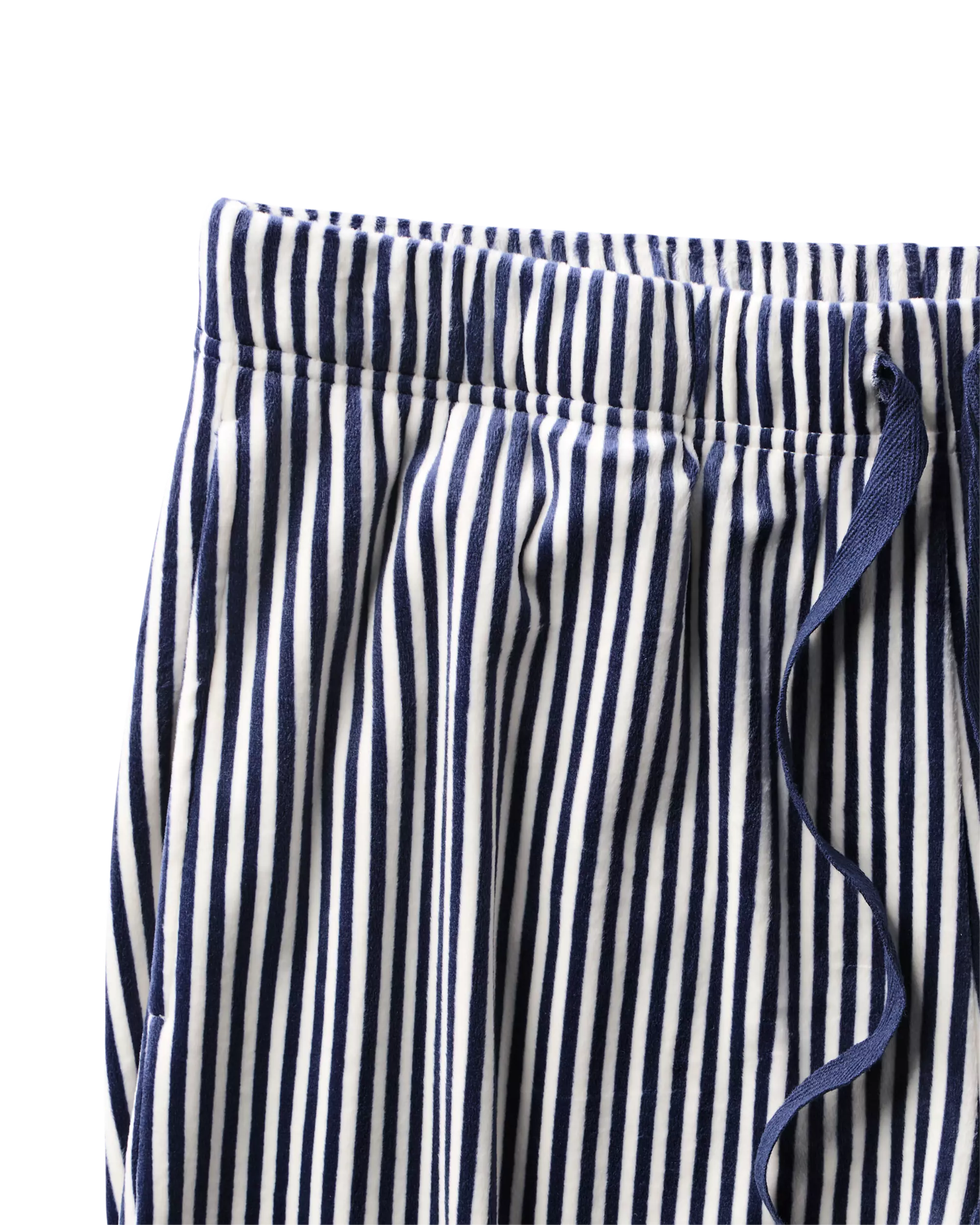 Damen-Pyjamahose, Velours, gestreift
