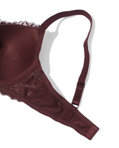 voorgevormde kanten bh met beugel donkerbruin - 21803870DARKBROWN - HEMA