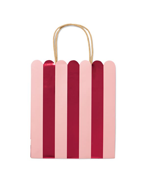 Geschenkt&uuml;te M, 29 &times; 18 cm, gestreift, Rosa und Weinrot - 14700795 - HEMA