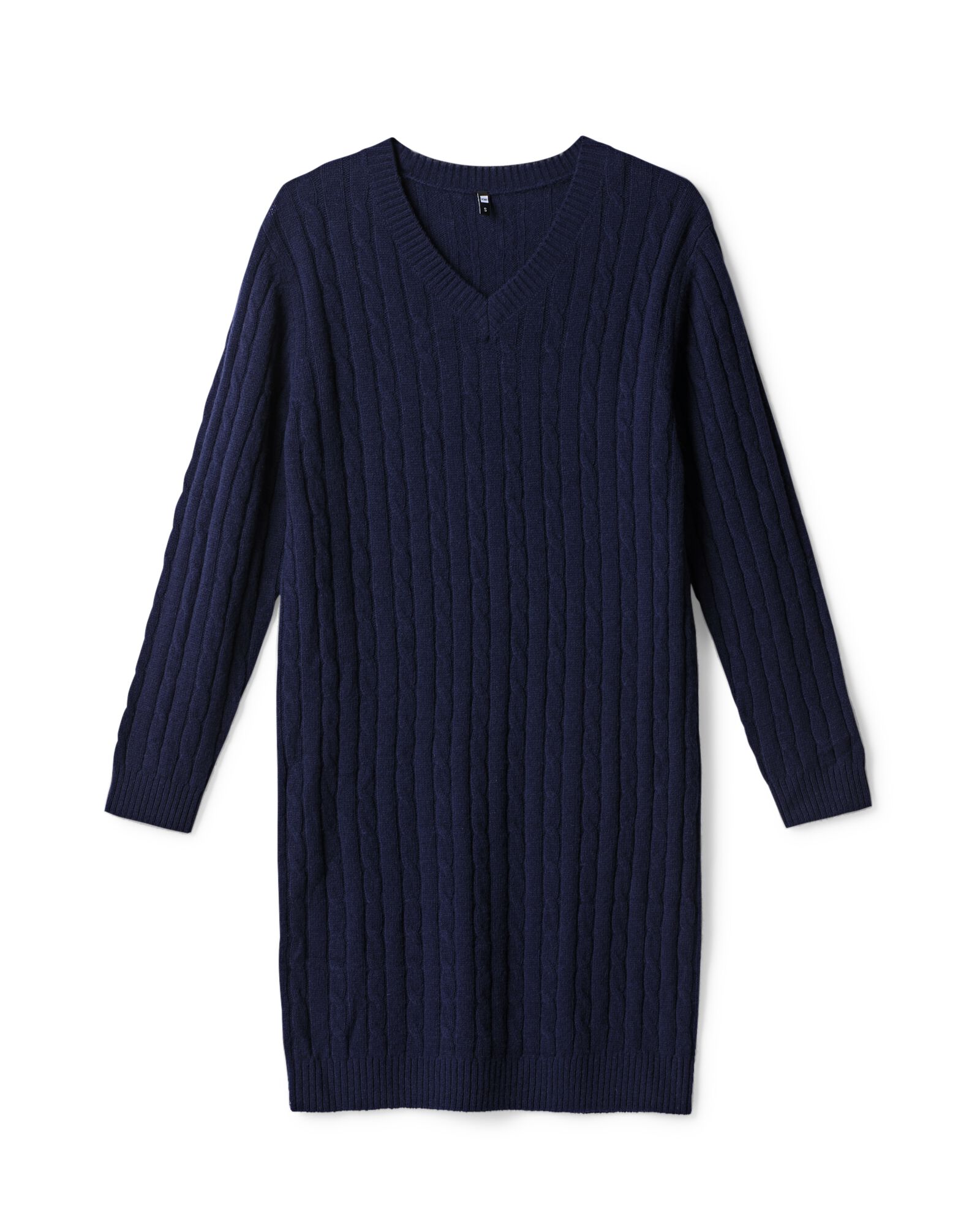 robe femme laine coupe classique motif torsad&eacute; bleu fonc&eacute; bleu fonc&eacute; - 36215070DARKBLUE - HEMA