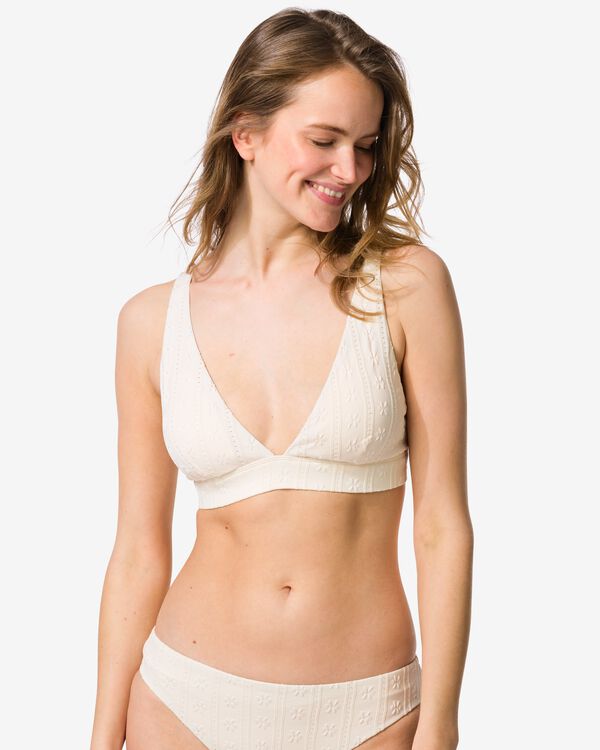 damesbikinitop Liv triangel broderie creme - 22360160CREAM - HEMA