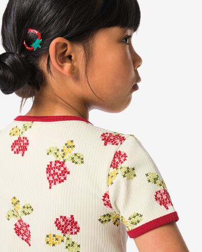 t-shirt enfant fleurs &eacute;cru &eacute;cru - 30872648ECRU - HEMA