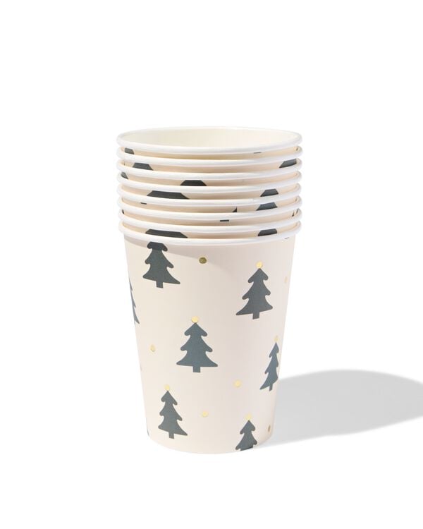 Becher, 9 cm, Pappe, Weihnachtsb&auml;ume &ndash; 8 St&uuml;ck - 25600716 - HEMA