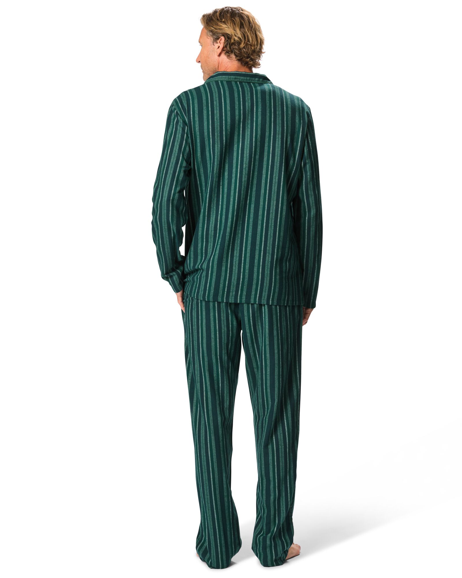Herrenpyjama, gestreift dunkelblau dunkelblau - 23634450DARKBLUE - HEMA