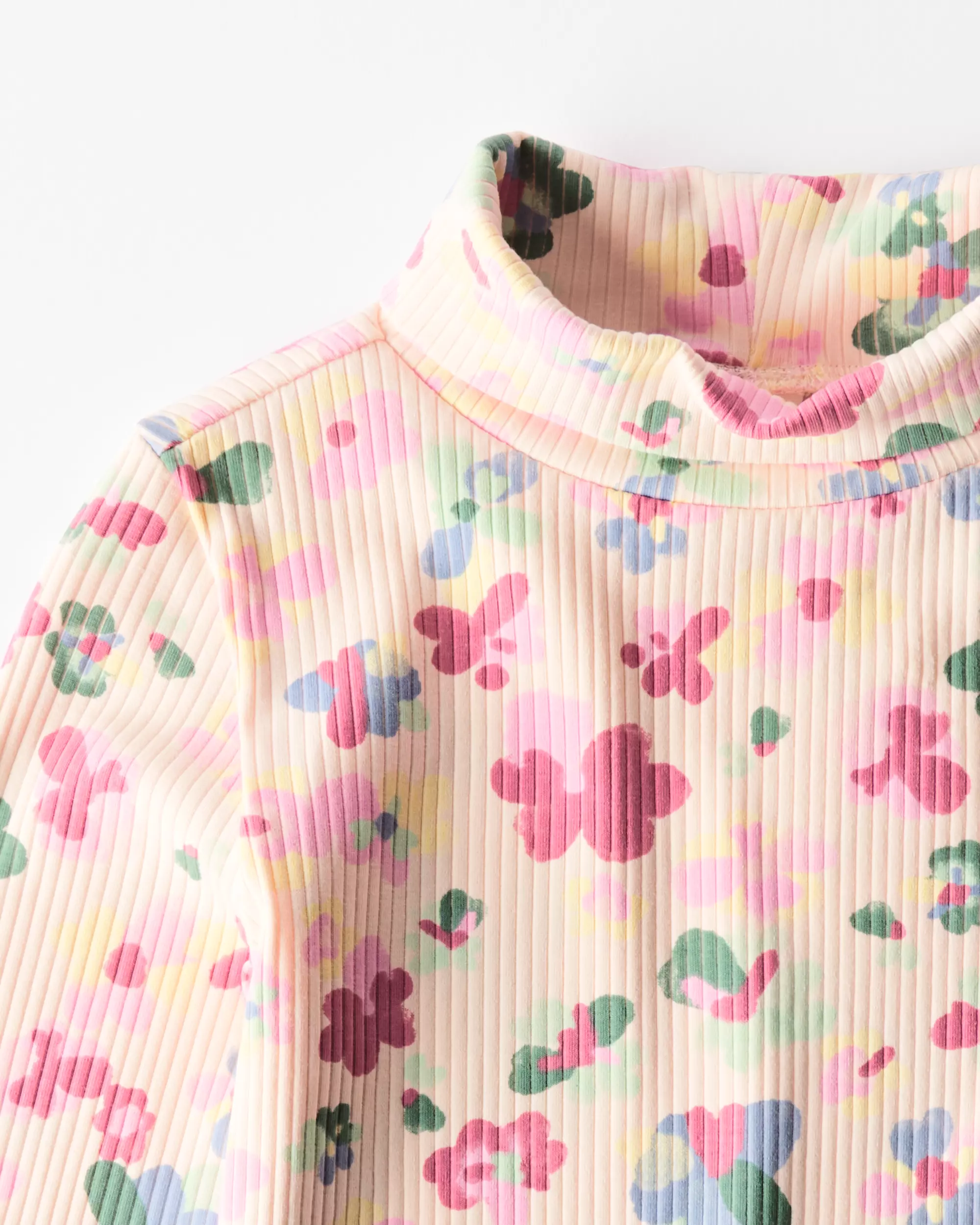 t-shirt enfant côtelé fleurs