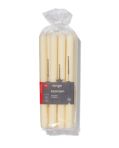 12 bougies longues &Oslash;2.2x29 ivoire ivoire 2,2 x 29 - 13503051 - HEMA