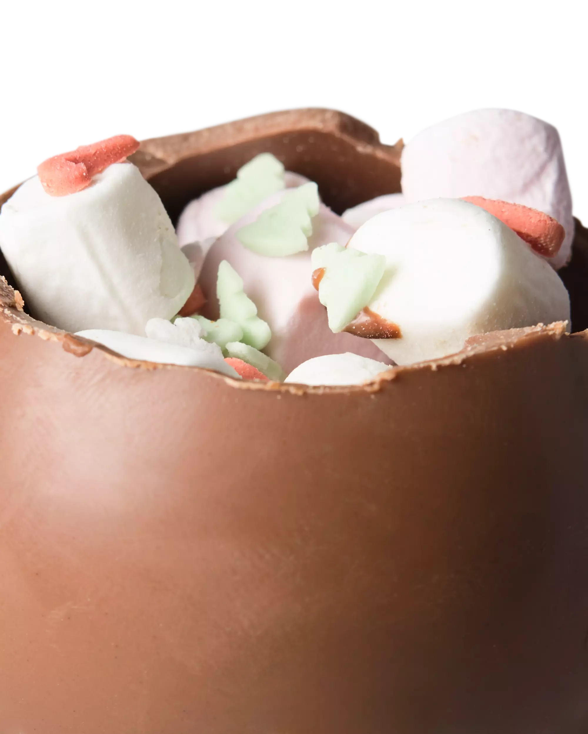 bombe chocolat au lait avec guimauves et décorations en sucre Noël 45g