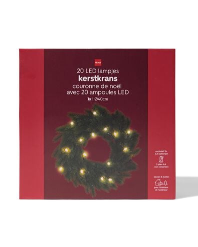couronne no&euml;l ⌀40cm avec led - 25102012 - HEMA