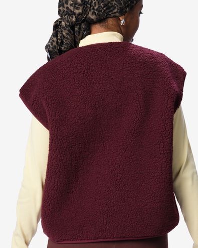 damesgilet teddy bordeauxrood bordeauxrood - 36215320BURGUNDYRED - HEMA