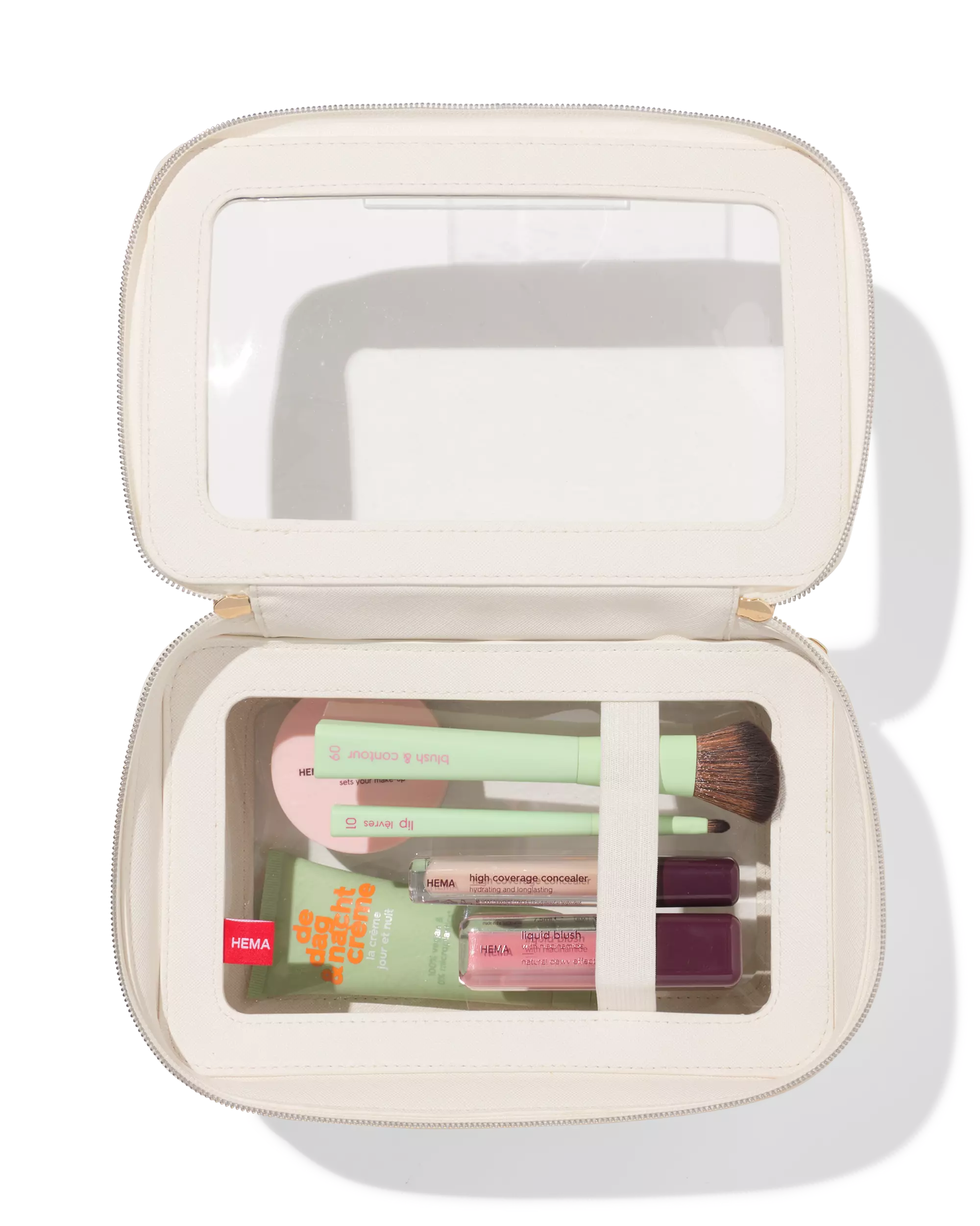 toilettas 23x15x9cm dubbellaags transparant