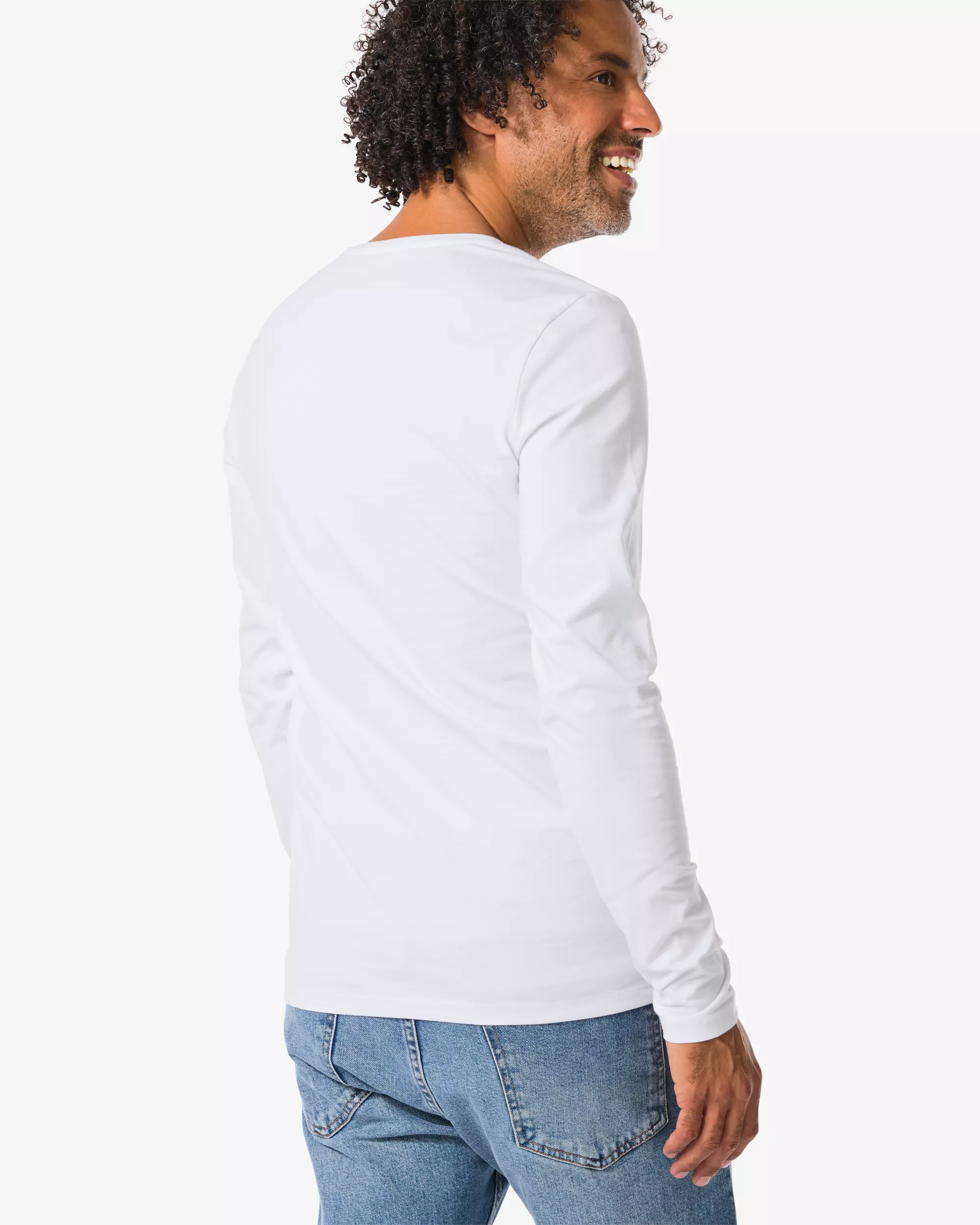 Herren-T-Shirts, Langarmmodell, Slim Fit, O-Ausschnitt – 2 Stück