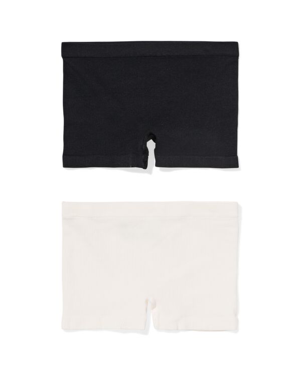 kinderboxers naadloos rib - 2 stuks zwart/wit