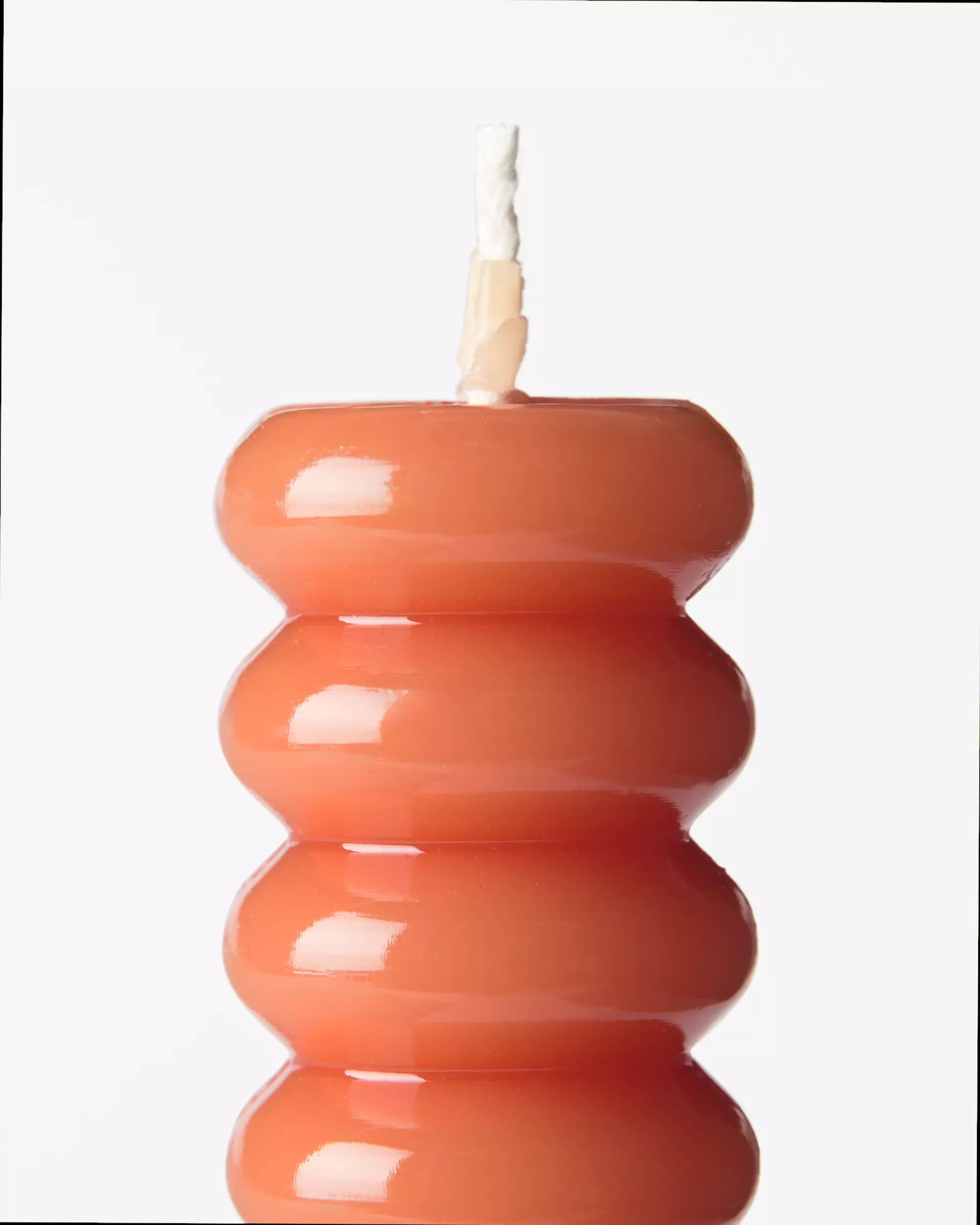 bougies longues ⌀2,2 x 25 cm nervurée orange foncé - lot de 2