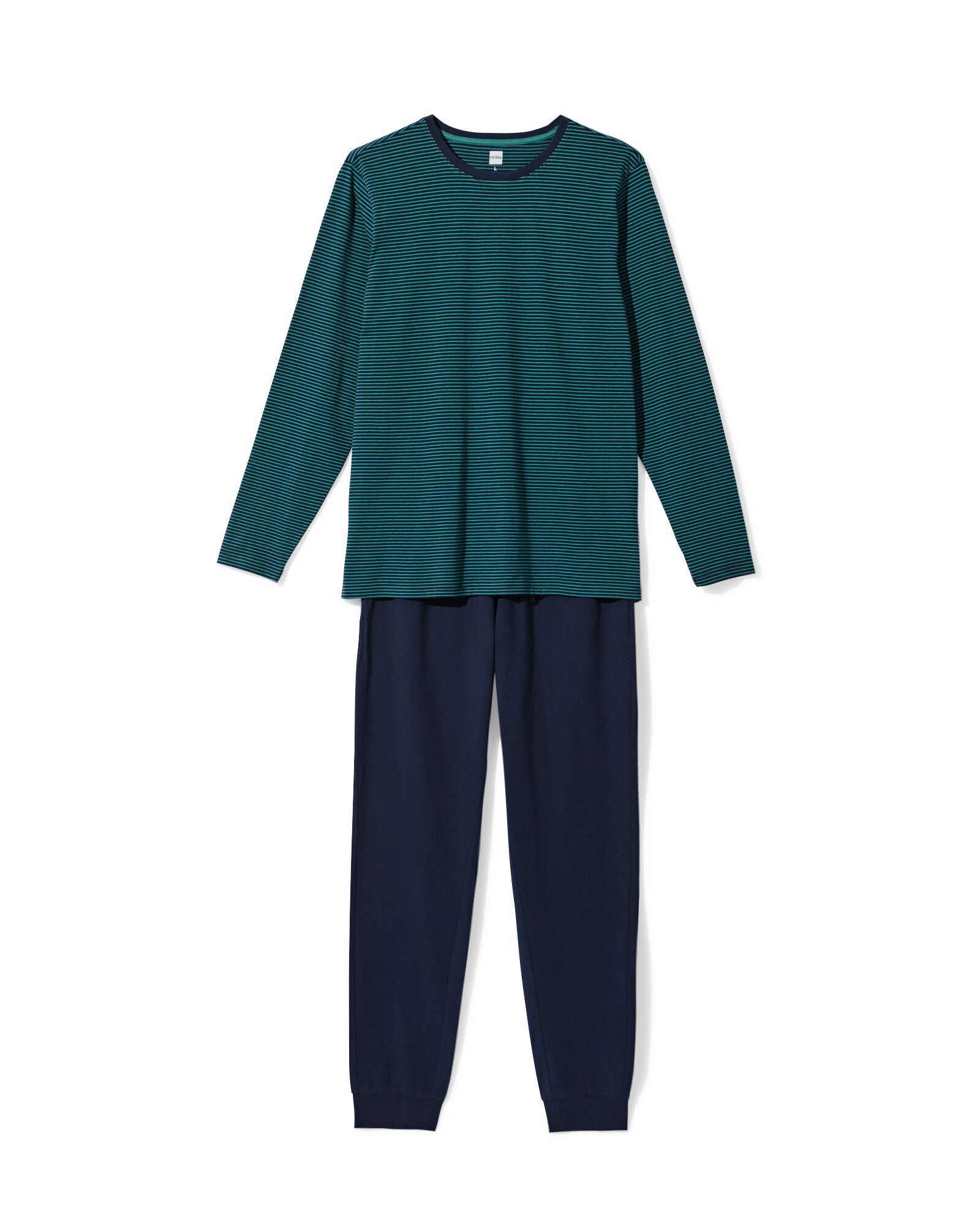 pyjama homme Jesse jersey rayures bleu fonc&eacute; - 23686660DARKBLUE - HEMA